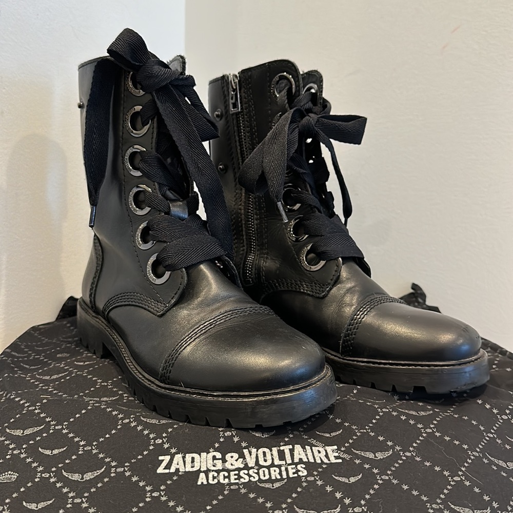 Zadig & Voltaire
Women's Joe Leather Lace Up Combat Booties